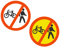Pedal Cycles and Pedestrians Prohibited sign